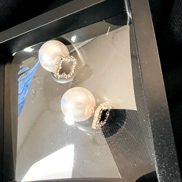 Brand New 18k Rose Gold  Plate 925 Sterling Silver Pearl Earring - Picture 1 of 4